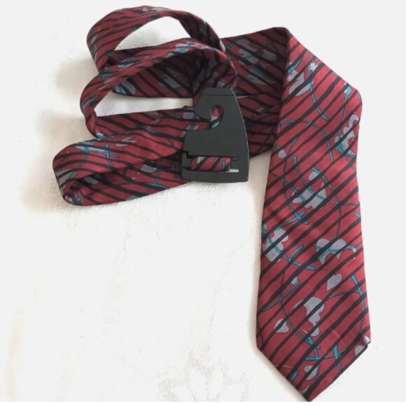 NEW Handmade Made in Italy 100% Silk Tie Designer Luxury Necktie Burgundy 3.3" - Picture 1 of 11